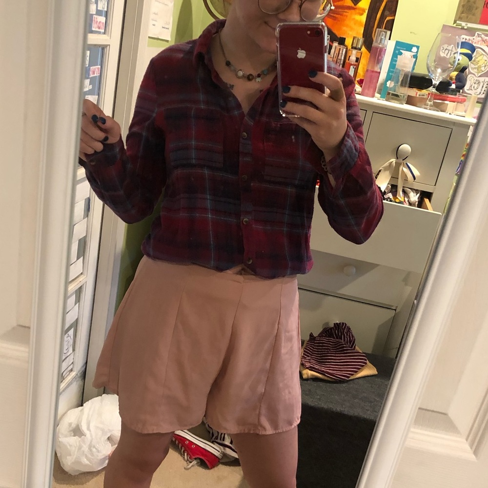 Women’s blue and red flannel